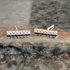 Diamond bar earrings